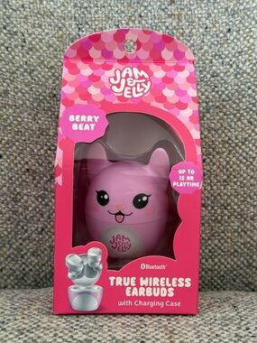 Jam & Jelly True Wireless Earbuds Kitty Charging Case Bright Pink NIB Bluetooth
